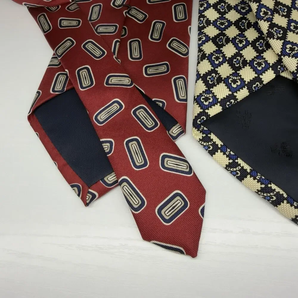 Brooks Brothers 3 Silk Ties Vintage Madder USA Preppy Heritage Geometric